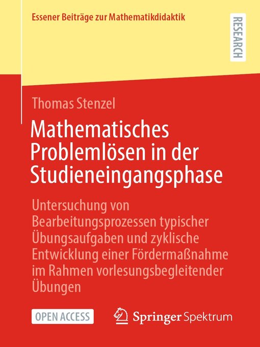 Title details for Mathematisches Problemlösen in der Studieneingangsphase by Thomas Stenzel - Available